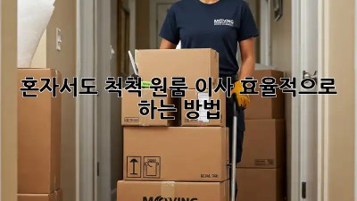 혼자서도 척척! 원룸 이사 효율적으로 하는 방법